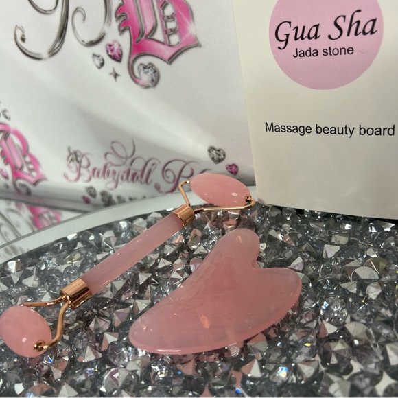 GUA SHA stone set roller and massager tool beauty lymphatic drainage skincare - Picture 8 of 9